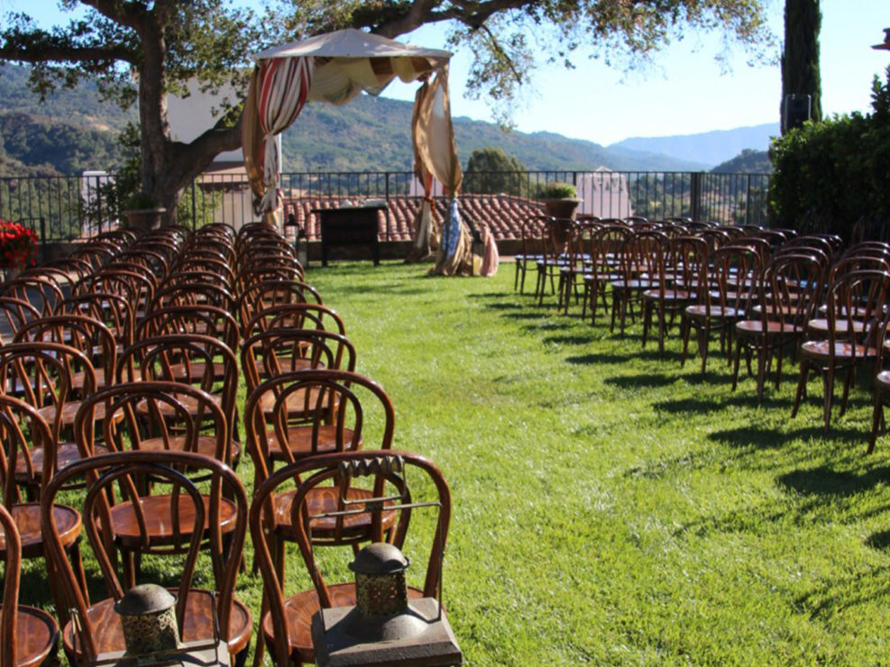 ceremony, wood, chairs, outdoor, aisle, wedding views, lanterns, bohemian, event designer, los angeles