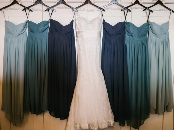 dresses, ombre, blue, wedding, gown, bridesmaids
