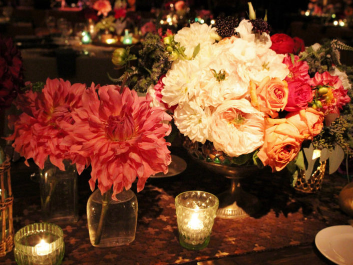 floral, pink, white, roses, fresh, candles, centerpiece, party decor, inspired decor, wedding planning, la best event planners