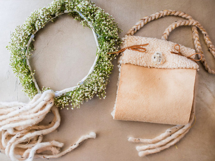 flowergirl, ring bearer, baby's breath, wreath