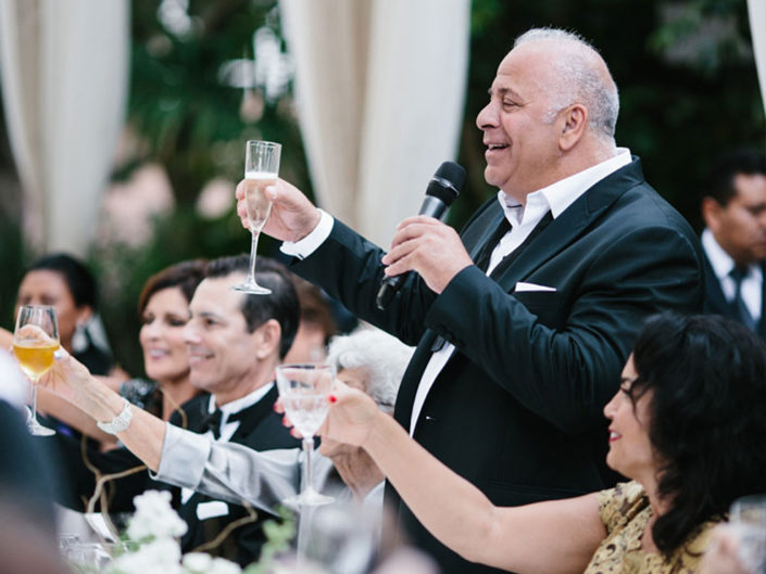 Wedding speech, champagne toast, wedding reception, produced by Kristin Banta Events