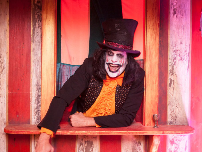 circus carnival themed halloween party, ring master, gate keeper, kristin banta events, los angeles event planner