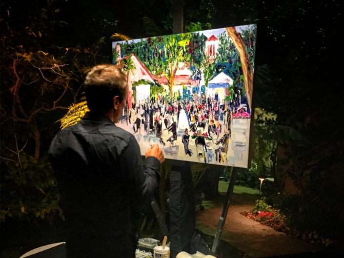 Wedding painting, Kristin Banta, hotel bel air, wedding entertainment, live painting, greg kalamar