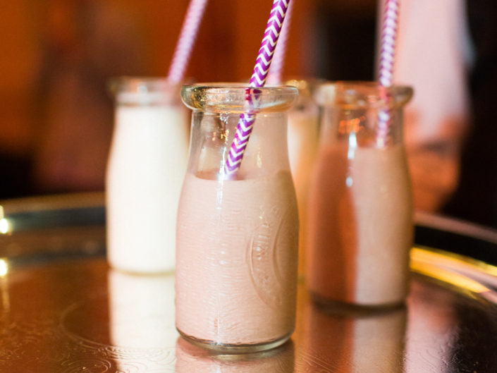 tray passed milkshakes, kristin banta wedding, los angeles event planner