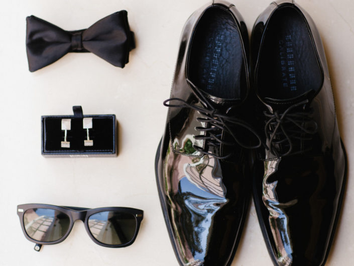 Grooms accessories, black, shoes, bowtie, cufflinks, groom, groom style, los angeles event planner