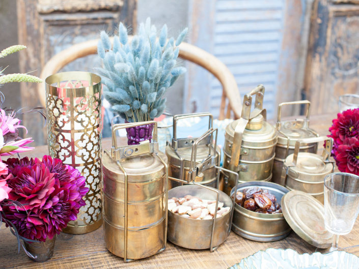 Gold decor, inspired florals, snacks, wooden table, golden decor, tabletop, decor centerpieces, los angeles event planner, set design, styled photoshoot