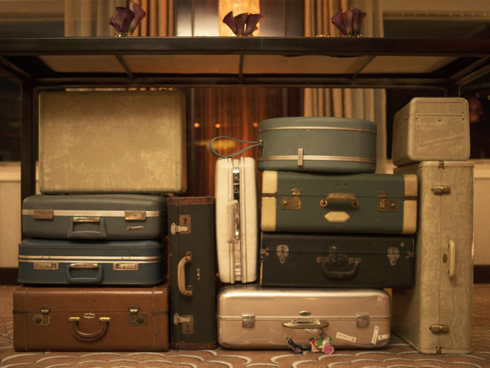 Vintage Luggage, Panam, briefcase, vintage design, antiques, party decor, vintage party accents