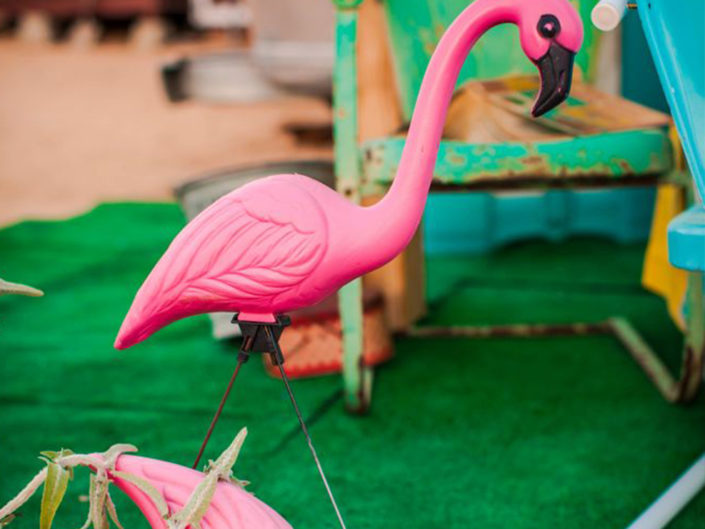 decor inspiration, flamingos, hyper color, styled photoshoot, event planner in los angeles, kristin banta events