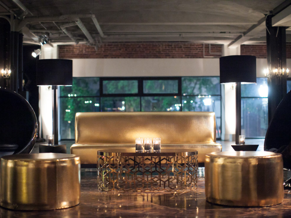 Wedding Afterparty, Wedding Lounge, Gold Accents, Gold decor, wedding decor, Gold lounges, Gold furniture, Luxe weddings, gay weddings, Alexandria Ballrooms, produced by Kristin Banta Events