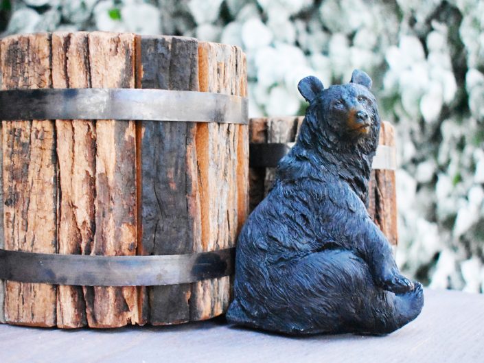 bumble, winter bumbleland, coachella party, kristin banta events, event design, bear and birch wood decor detail