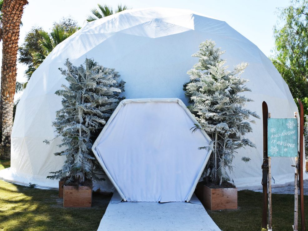 bumble, winter bumbleland, coachella party, kristin banta events, event design, ice bar inside igloo