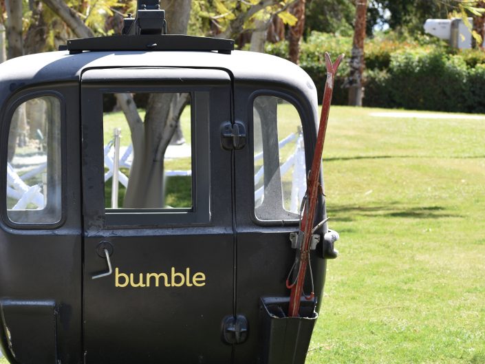 bumble, winter bumbleland, coachella party, kristin banta events, event design, ski lift event decor