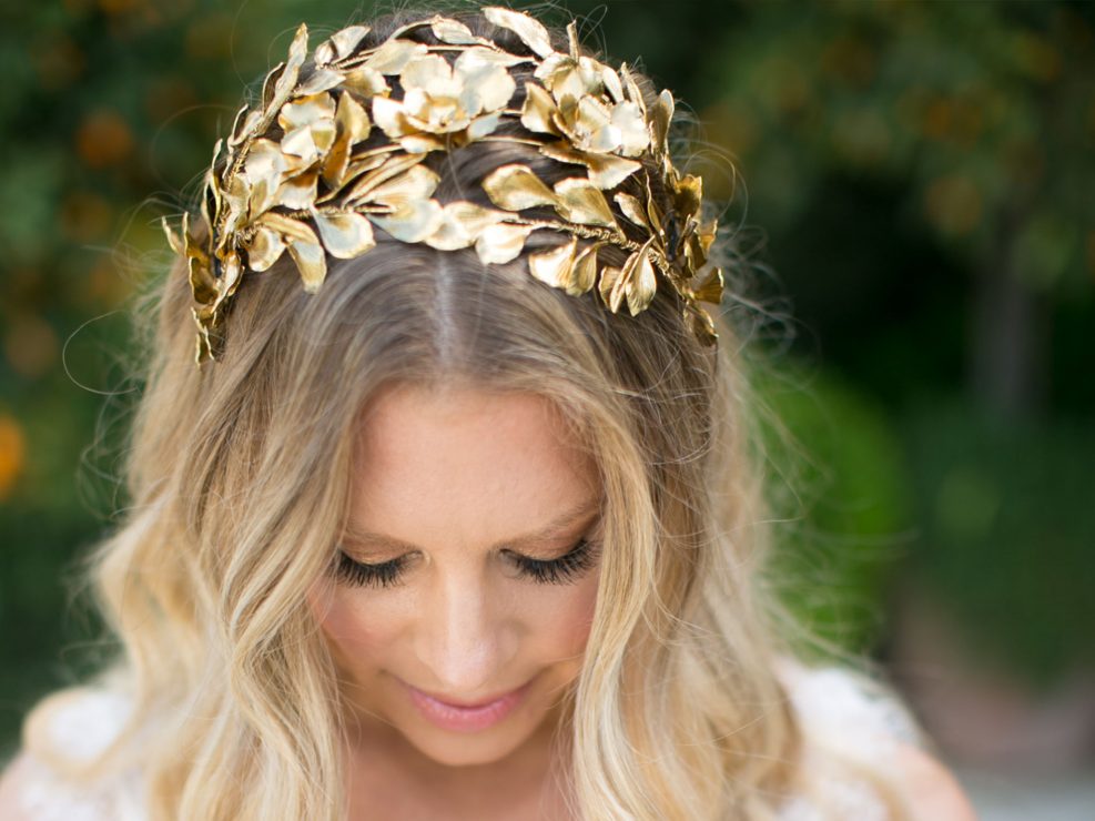 Ojai Valley Inn and Spa Wedding, headpiece bride