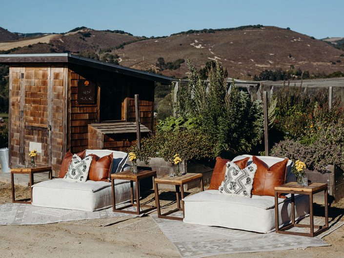 Carmel Wedding Outdoor Lounge Design