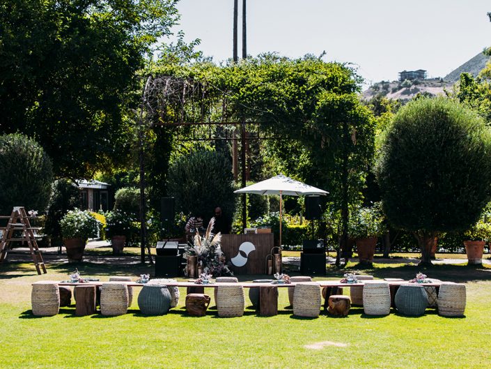 low tables, corporate retreat, calamigos ranch