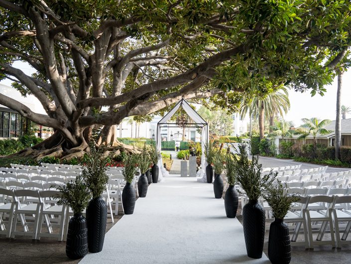 wedding ceremony decor, kbe, kristin banta events, fairmont miramar wedding, outdoor wedding
